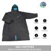 Akida kids Oversized Changing Robe/Swim Parka,Waterproof Surf Poncho Warm Coat Jacket,Quick Dry Wetsuit Changing Towel.Black/Blue,XXS view 4