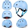 CELOID Kids Helmet Pad Set,Adjustable Kids Skateboard Bike Helmet Knee & Elbow Pads Wrist Guards 5-8 Years Kid Protective Gear Set for Girls Boys Bicycle Bike Roller Skating Scooter Sport,SkyBlue view 2