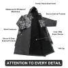 Akida Kids Oversized Changing Robe/Swim Parka,Waterproof Surf Poncho Warm Coat Jacket,Quick Dry Wetsuit Changing Towel.(Cam Black/Black,XS) view 4