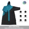 Akida Kids Oversized Changing Robe/Swim Parka,Waterproof Surf Poncho Warm Coat Jacket,Quick Dry Wetsuit Changing Towel.(Teal Black/Black,XXS) view 2