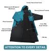 Akida Kids Oversized Changing Robe/Swim Parka,Waterproof Surf Poncho Warm Coat Jacket,Quick Dry Wetsuit Changing Towel.(Teal Black/Black,XXS) view 4