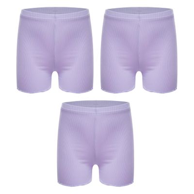 Lorilida 2 Pack Dancing Shorts Kids Girls Bike Shorts Breathable Cotton Under Dress Shorts for Toddler Baby Purple 5-6 Years