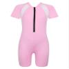 Alvivi Kids Girls Boys One Piece Zipper Rash Guard Swimsuit Anti-UV Tankini Sun Protection Wetsuit Bathing Suit Pink 10 Years view 1