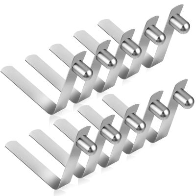 10PCS Tent Pole Clips, Tents Pole Push Button Spring Clip Stainless Steel Kayak Paddle Snap Clip Spring Button Clips Locking Tube Pin for Camping Kayak Paddle Tent Pole(Silver)