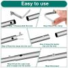 10PCS Tent Pole Clips, Tents Pole Push Button Spring Clip Stainless Steel Kayak Paddle Snap Clip Spring Button Clips Locking Tube Pin for Camping Kayak Paddle Tent Pole(Silver) view 4