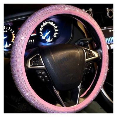 FUERU Car Steering Wheel Cover Set Car Steering Wheel Cover Fashion with Diamonds Ultra-Thin Comfortable Car Interior (Color : 4#)