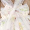 Baby Girl 1st Birthday Outfit Cake Smash Romper Dress Newborn Floral Lace Tulle Boho First Birthday Princess Tutu Dresses + Bowknot Headband Summer Clothes Apricot Floral 2PCS 9-12 Months view 4
