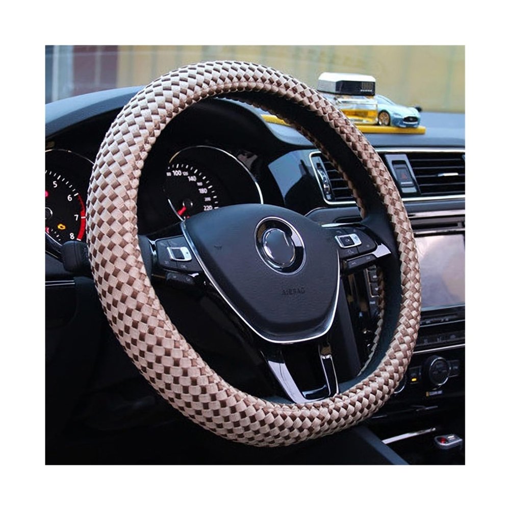 FUERU Car Steering Wheel Cover Set Car Steering Wheel Cover Sweat-Absorbing Ice Silk Beautiful and Durable Exquisite Car Interior (Color : 5#)