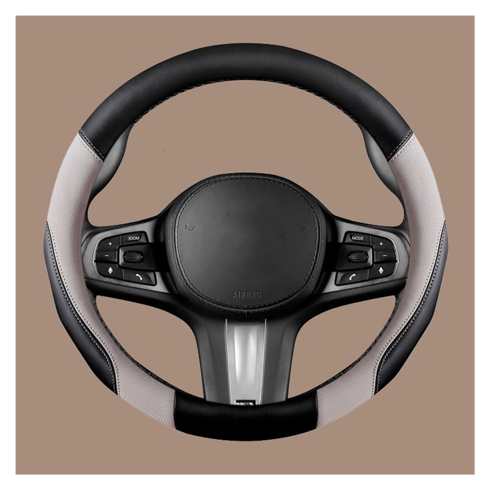 FUERU Car Steering Wheel Cover Set Car Steering Wheel Cover Breathable Leather Four Seasons Available Car Interior Accessories (Color : 3#)