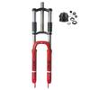 DONSP1986 Red Bike Suspension Fork 26" and 1-1/8" Headset, 25.4mm Silver Riser Handlebar, 25.4 * 90mm Adjustable Quill Stem Combo view 2
