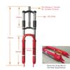 DONSP1986 Red Bike Suspension Fork 26" and 1-1/8" Headset, 25.4mm Silver Riser Handlebar, 25.4 * 90mm Adjustable Quill Stem Combo view 3