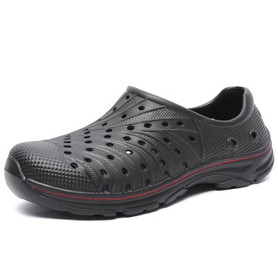 Mens Womens Garden Clogs Shoes Casual Slip on Sandals Quick Drying Slippers Summer Beach EVA Water Shoes Black 42