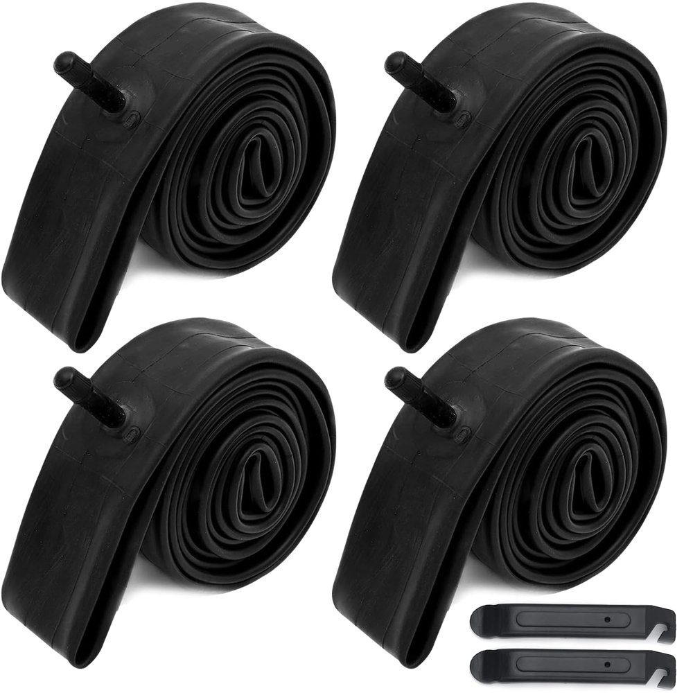 (4-Pack) CALPALMY 26" x 1.75/2.125 Road and Mountain Bike Inner Tubes with Schrader Valve 32mm for Road/Mountain Bikes Like Schwinn Koen, Elm, High Timber More.