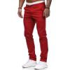 Ymosrh Men's Slacks, Black Pants Mens Stretch Men Slim Fit Stretch Flat Front Skinny Dress Pants Wrinkle Free Slacks Business Casual Pants for Casual Pants Relaxed Fit Khaki Dress (XL, Red) view 1