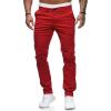 Ymosrh Men's Slacks, Black Pants Mens Stretch Men Slim Fit Stretch Flat Front Skinny Dress Pants Wrinkle Free Slacks Business Casual Pants for Casual Pants Relaxed Fit Khaki Dress (XL, Red) view 2
