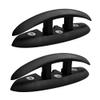 2 Pack 5" Folding Flip Up Cleats, Boat Marine Dock Cleat with Mouting Screws for Boat Mini Tugboat Yachts Black Nylon view 2