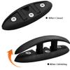 2 Pack 5" Folding Flip Up Cleats, Boat Marine Dock Cleat with Mouting Screws for Boat Mini Tugboat Yachts Black Nylon view 3