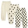 Toddler Cotton Linen Long Pants Kids Baby Girls Soft Floral Bloomers Summer Fall Harem Trousers Joggers Bottom (3 Pack C,4-5T,US,Age,4 Years,5 Years,Little Kid) view 1