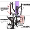 Gym rack for home gym,Weight Rack for Dumbbells,All in One Home Gym Storage Rack,Dumbbell Rack,Yoga Mat Storage Racks,4 Tier Fitness Equipment Storage Organizer,Wheels and Hooks view 4