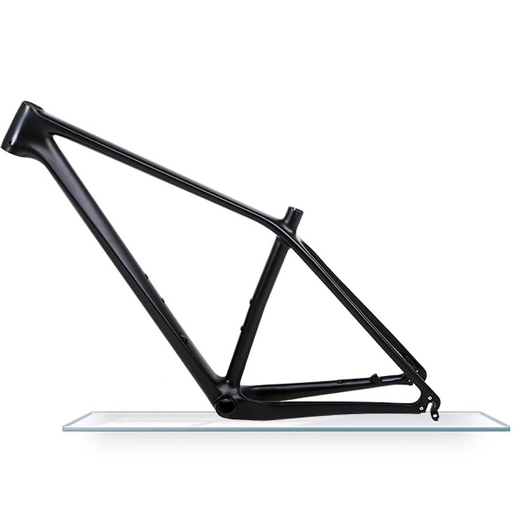 Bike Frame Carbon 27.5er/29er Hardtail Mountain Bike Frame 15''/17''/19'' Disc Brake Bike Frame QR135mm BB92 Internal Routing (Color : Matte Black, Size : 27.5x17'')