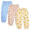 Toddler Cotton Linen Long Pants Kids Baby Girls Soft Floral Bloomers Summer Fall Harem Trousers Joggers Bottom (3PC I,2-3T,US,Age,2 Years,3 Years,Toddler) view 1