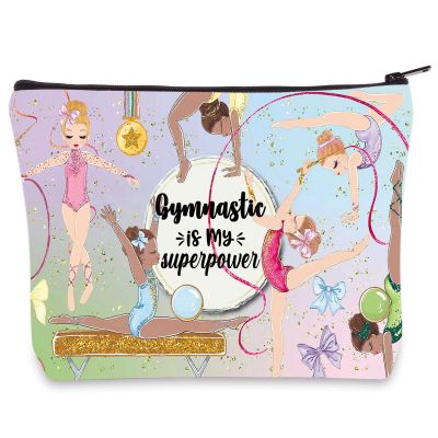WZMPA Gymnastics Cosmetic Bag Gymnastics Team Gifts Gymnastic Is My Super Power Makeup Zipper Pouch Bag For Gymnastics Class Teacher (Gymnastic power)