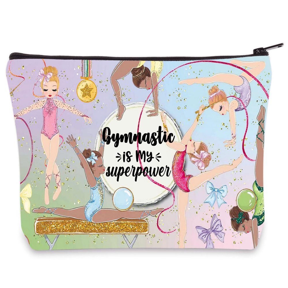 WZMPA Gymnastics Cosmetic Bag Gymnastics Team Gifts Gymnastic Is My Super Power Makeup Zipper Pouch Bag For Gymnastics Class Teacher (Gymnastic power)