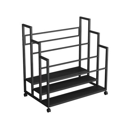 YLLFFLL Large Capacity Yoga Mat Storage Rack, Hold 15 Yoga Mats, Home Gym Storage Rack for Yoga Mat, Foam Roller, Yoga Mat Holder for School Basementsgarages (Color : Black)