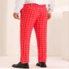 Lars Amadeus Red Plaid Pants for Men's Slim Fit Business Checked Printed Dress Trousers 36 Red view 3