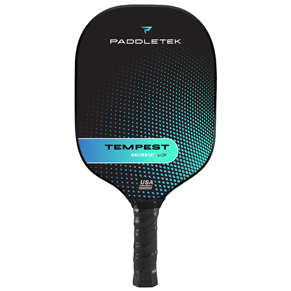 Paddletek Tempest Wave V3 Pickleball Paddle | Professional Pickleball Paddles with Polymer Honeycomb Core, ICED Carbon Fiber Surface, Tempest PolyCore & High Tack Performance Grip | USAPA Approved