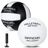 Lenwen 2 Pack Beach Volleyball Official Size 5 for Indoor Outdoor, Waterproof Soft Volleyball with Pump for Adult Beginner Beach Game Gym(White, Black-White) view 1