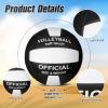 Lenwen 2 Pack Beach Volleyball Official Size 5 for Indoor Outdoor, Waterproof Soft Volleyball with Pump for Adult Beginner Beach Game Gym(White, Black-White) view 2