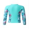 Jhaoyu Kids Girls Printed Long Sleeve Rash Guard Swimsuit Zipper Bathing Suit UV Sun Protection Swim Shirt Mint Green 12 Years view 2