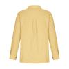 2023 Summer Long Sleeve Tops for Women Ladies Summer Tops and Blouses 2023 Fashion Cotton Linen Shirts Collared Button Down Business Casual Work Blouse Yellow 3X view 3