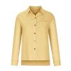 2023 Summer Long Sleeve Tops for Women Ladies Summer Tops and Blouses 2023 Fashion Cotton Linen Shirts Collared Button Down Business Casual Work Blouse Yellow 3X view 4