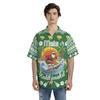 Mele Kalikimaka Santa Surfing Hawaiian Shirt Merry Christmas in July Summer Funny Hawaiian Shirt (Adult, XX-Large, Green) view 2