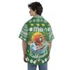Mele Kalikimaka Santa Surfing Hawaiian Shirt Merry Christmas in July Summer Funny Hawaiian Shirt (Adult, XX-Large, Green) view 3