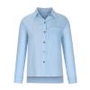 2023 Womens Tops Summer 2023 Ladies Summer Tops and Blouses 2023 Fashion Cotton Linen Shirts Collared Button Down Business Casual Work Blouse Light Blue 3X view 3