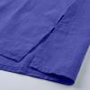 3/4 Sleeve Cotton Linen Shirts for Women Plus Size Crew Neck Solid Color Blouse Side Slit Loose Fit Tunic Tops Blue view 2