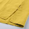 3/4 Sleeve Cotton Linen Shirts for Women Plus Size Crew Neck Solid Color Blouse Side Slit Loose Fit Tunic Tops Yellow view 2