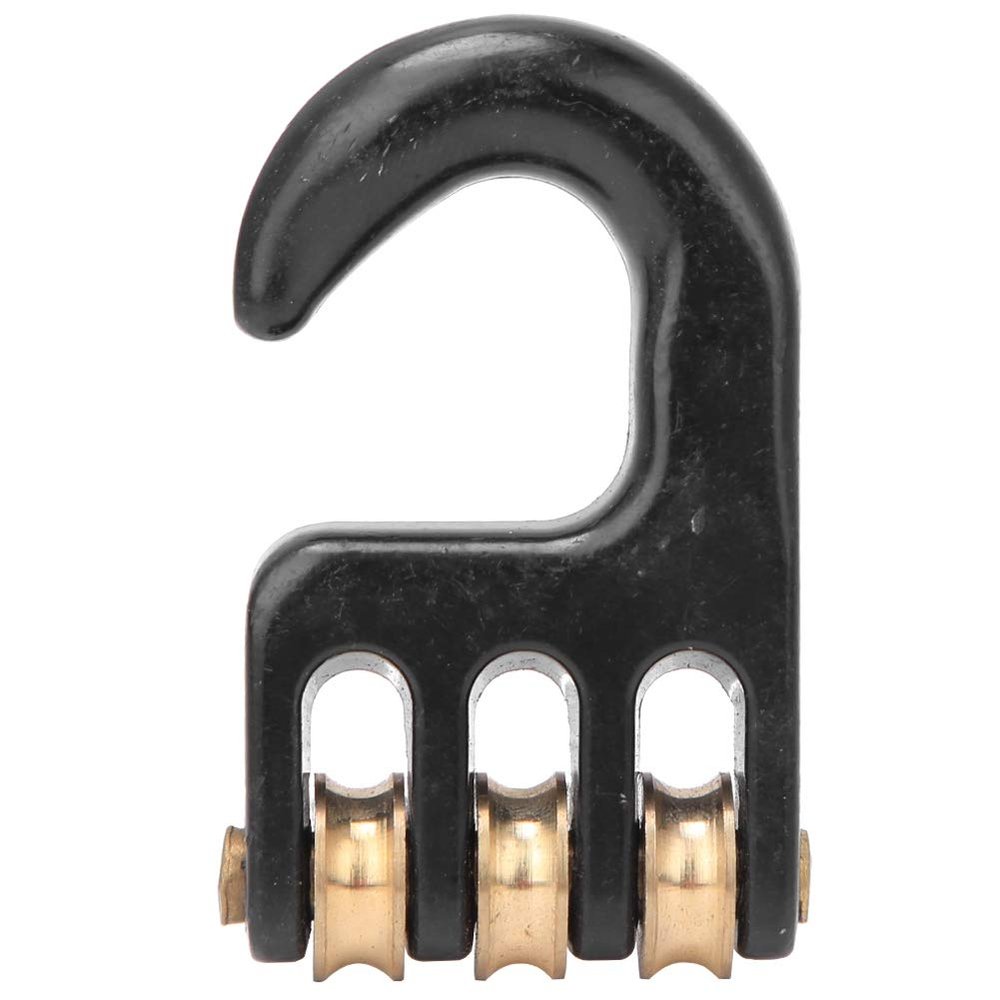 Pilipane for Easy Downhauling, Black Universal Windsurf Rigging Pulley Hook, for Long-Lasting Aluminium Alloy 3 Wheel Rigging Pulley Hook, Windsurfing Accessories
