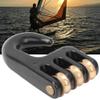 Pilipane for Easy Downhauling, Black Universal Windsurf Rigging Pulley Hook, for Long-Lasting Aluminium Alloy 3 Wheel Rigging Pulley Hook, Windsurfing Accessories view 4