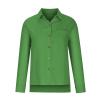 2023 Summer Tops for Women 2023 Casual Ladies Summer Tops and Blouses 2023 Fashion Cotton Linen Shirts Collared Button Down Business Casual Work Blouse Green 3X view 4
