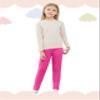 Kiiavoro Girls Fleece Lined Leggings Cotton Kids Winter Warm Leggings Thick Thermal Tights Pants 2 Pack, Black, Rose Red 7-8Y view 2