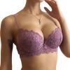 Women's Push Up Lace Comfort Padded Embroidered Underwire Support Perfect Everyday Bra Lift Up Add One Cup Lavender view 4