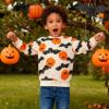Hongshilian Unisex Kids Cute Cartoon Cotton Sweater Shirt(3T,Pumpkin&Beige) view 2