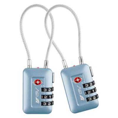 TSA Accepted Luggage Travel Lock, Set-Your-Own Combination Lock for School Gym Locker, Luggage Suitcase Baggage Locks, Filing Cabinets, Toolbox, Case Arctic Blue, 2 Pack (Limited Edition)