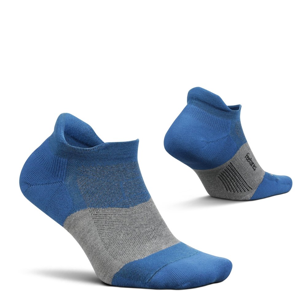 Feetures Merino 10 Ultra Light Cushion No Show Tab Ankle Socks - Wool Socks for Women & Men - Mountain Lake, S (1 Pair)
