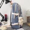 PIardi Cute backpack with accessories kawaii 5PCS Set Aesthetic backbags (Black) view 3