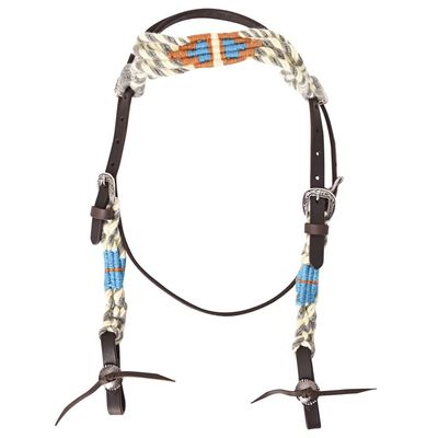 HILASON Western Wool Headstall Tack Grey & Off White | Head Stall